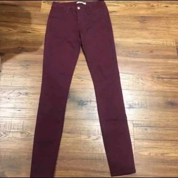 Maroon Jean leggings size 2 - Picture 2 of 6